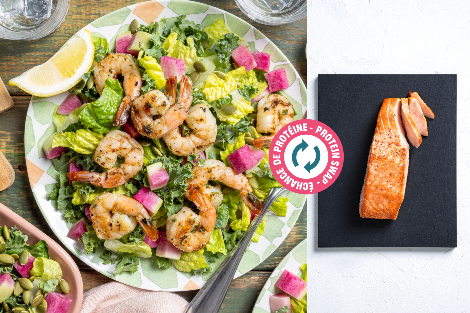 Protein Swap | Grilled Ranch Salmon Caesar Salad