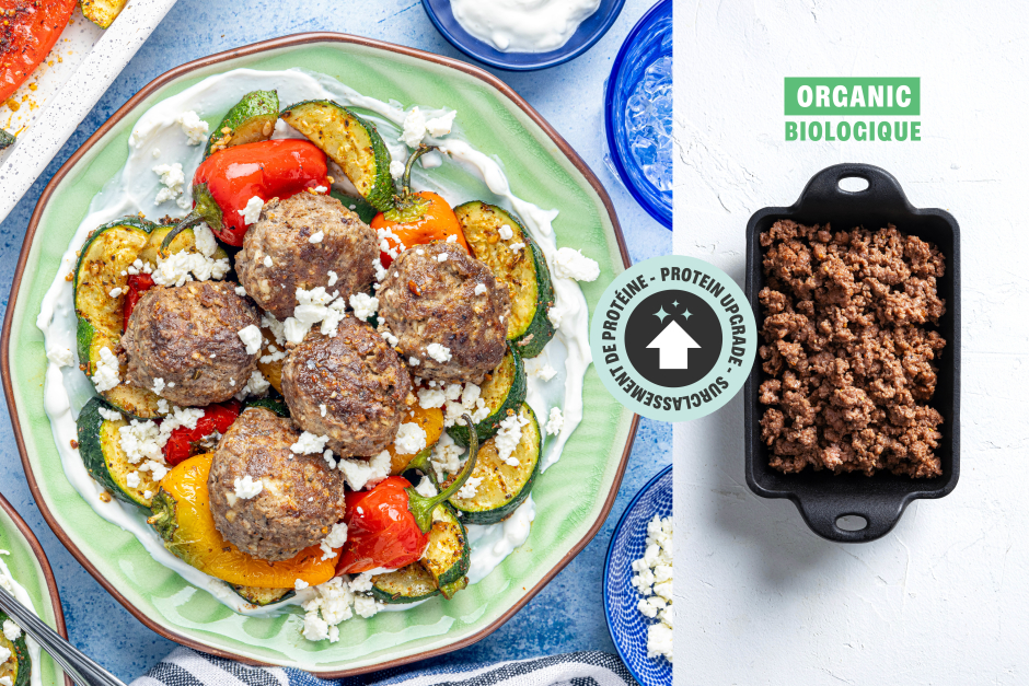 Protein Upgrade | Speedy Greek-Inspired ORGANIC Beef Meatballs