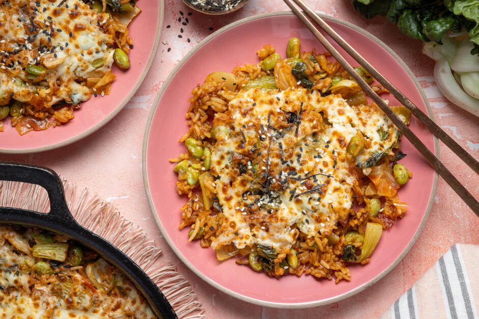 Protein Boost | Quick Cheesy Kimchi Fried Rice