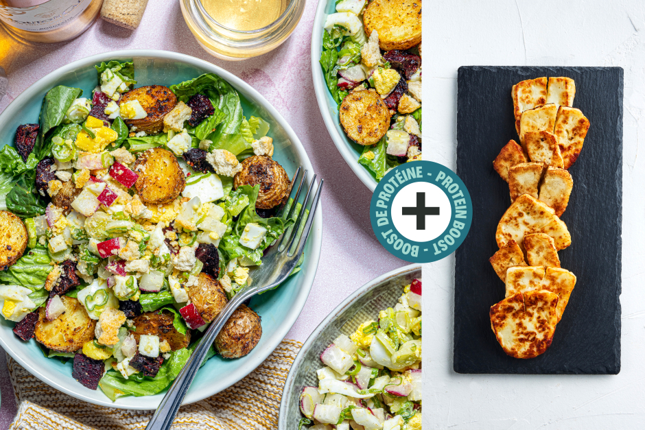 Protein Boost | Caesar-Dressed Halloumi & Roasted Veggie Bowls