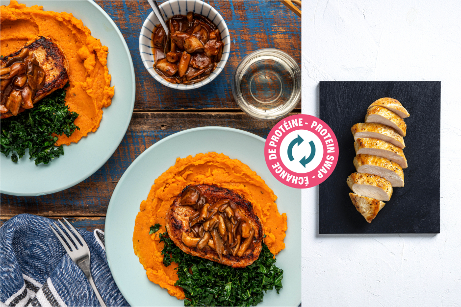 Échange de protéine | Poulet poêlé et sauce aux pleurotes noirs
