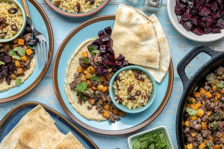 Middle Eastern Beef & Veggie Mezze