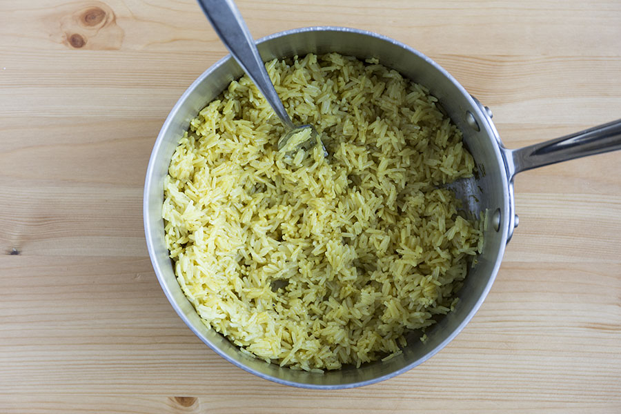 Chicken Mulligatawny Soup with Kohlrabi and Basmati Rice