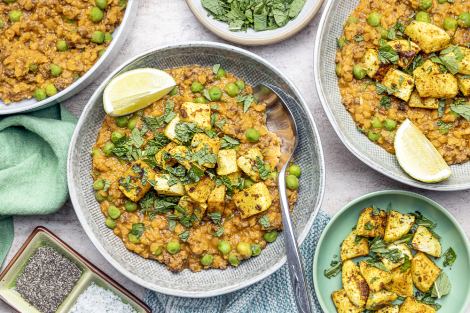 Keema matar de bœuf et de lentilles