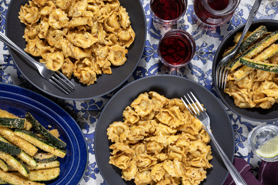 Fresh Cheese Tortellini with Buttery Tomato Pesto