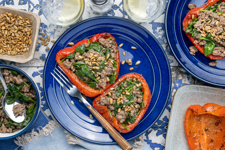 Beef & Greens Stuffed Peppers