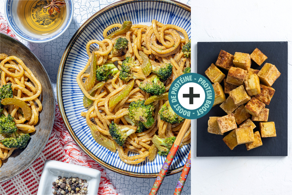 Protein Boost | Black Garlic Shanghai Noodles with Tofu