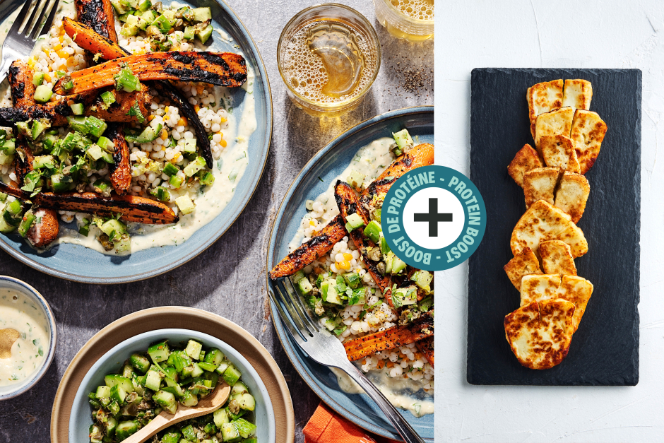 Boost de protéines | Carottes au miel sur le BBQ avec halloumi