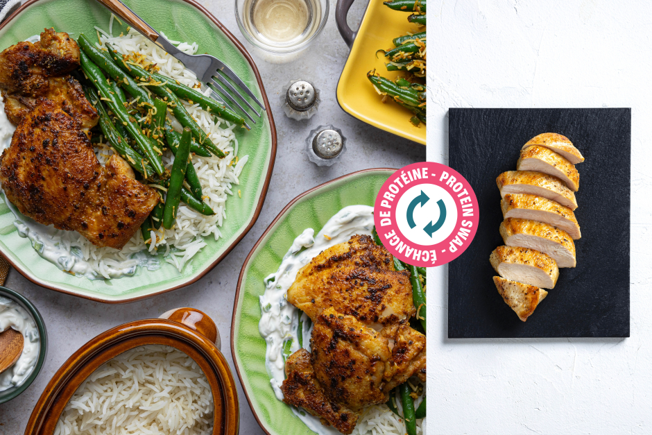 Protein Swap | Seared Chicken Breasts over Basmati Rice