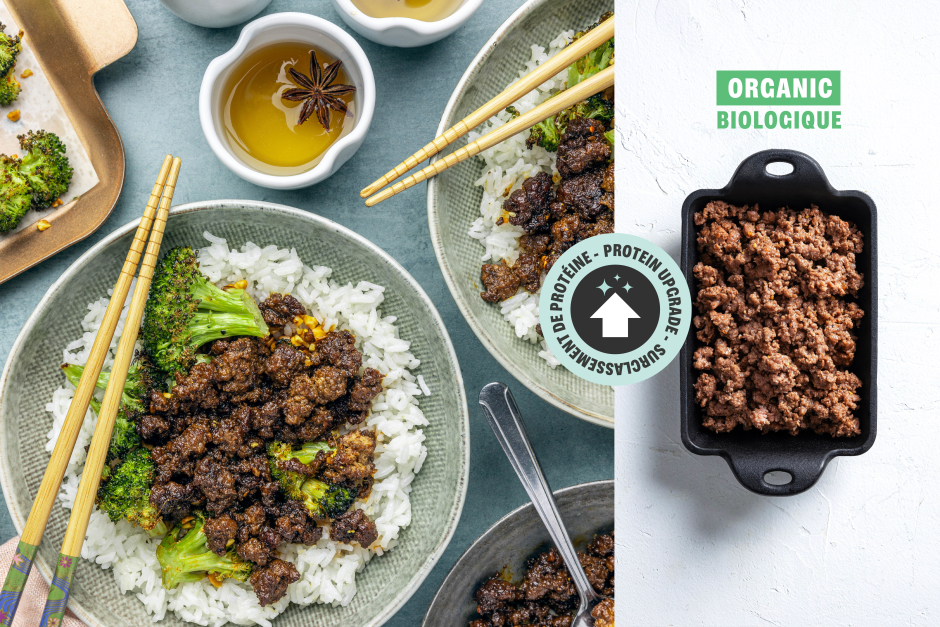 Protein Upgrade | Mongolian-Inspired ORGANIC Ground Beef over Ginger Jasmine Rice