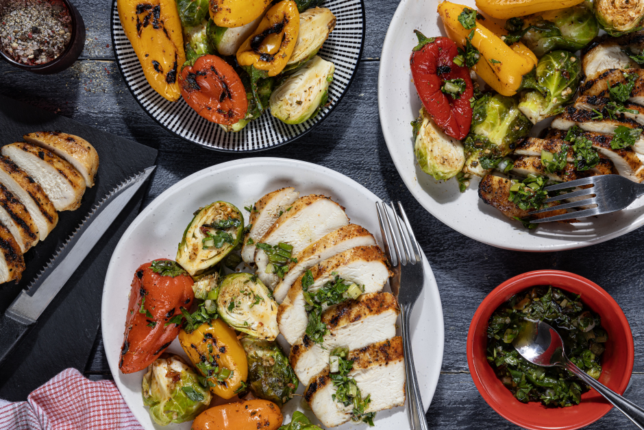 Paleo: BBQ Chicken, Peppers & Brussels Sprouts