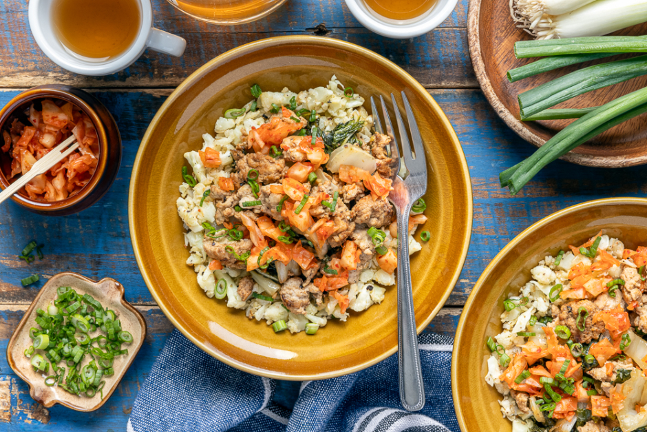 Ginger-Sesame Ground Pork Bibimbap