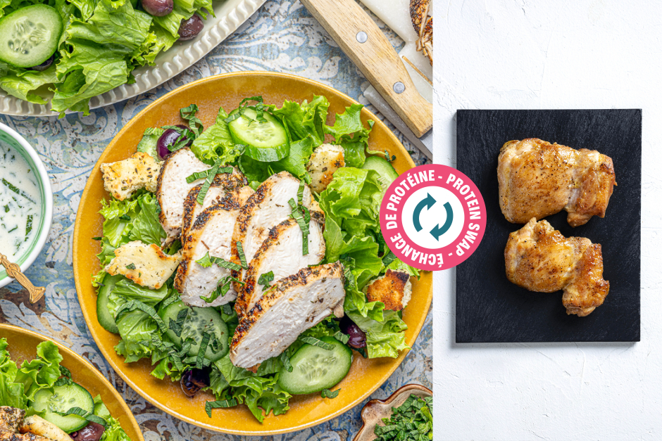 Protein Swap | Chicken Thigh Gyro Salad