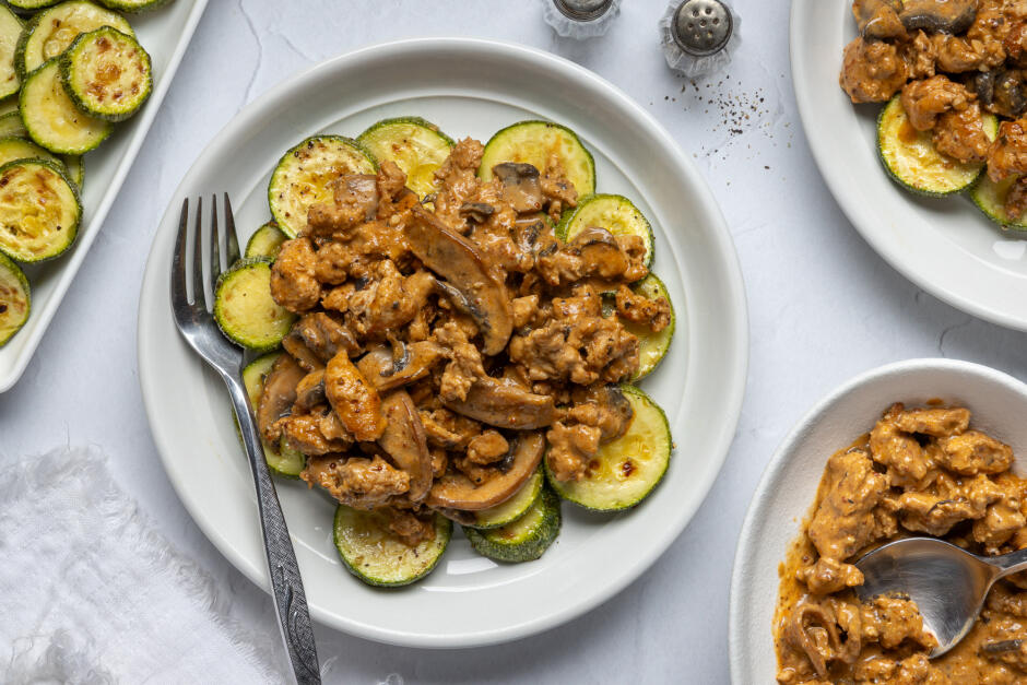 Creamy Ground Pork Stroganoff