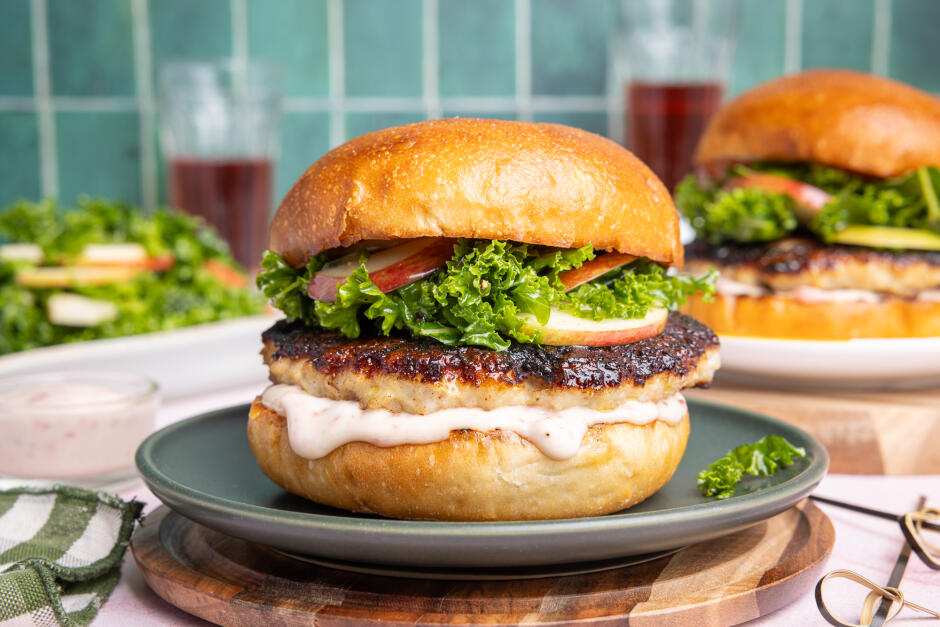 Burgers de porc de l'Action de grâce