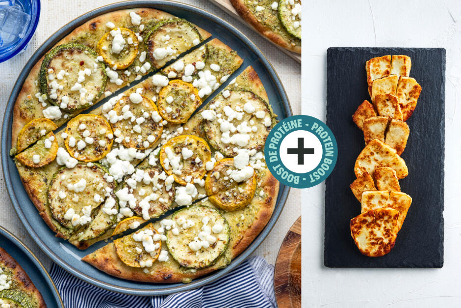 Protein Boost | Two-Zucchini, Halloumi & Goat Cheese Flatbreads