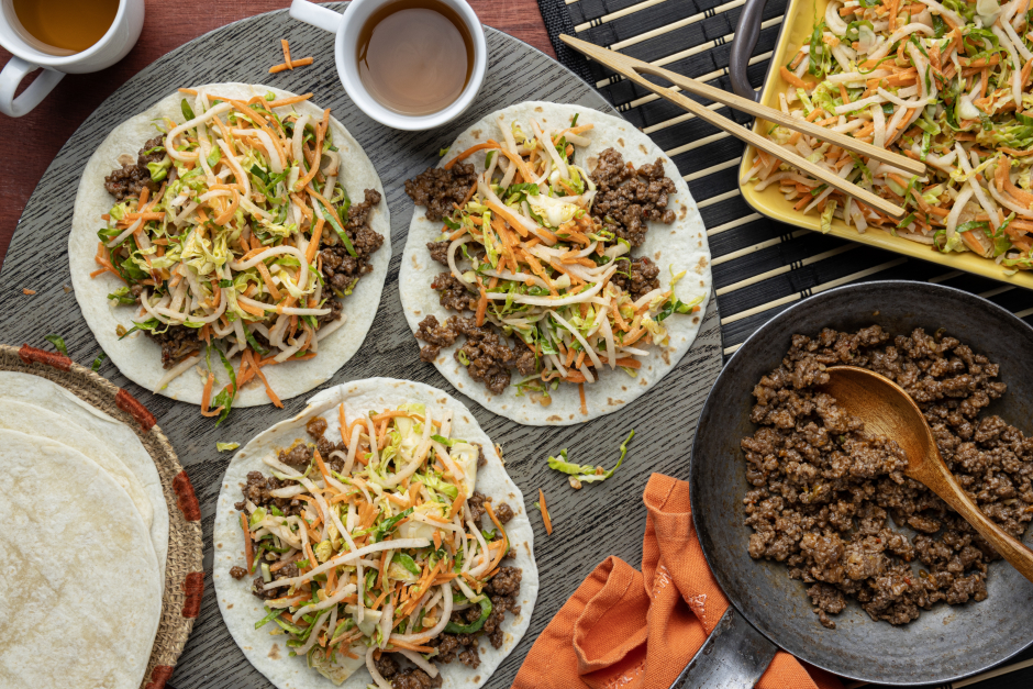 Tacos de bœuf haché au hoisin rapides