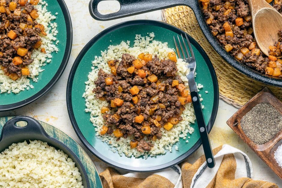 Spicy Jamaican BBQ Beef & Squash Skillet