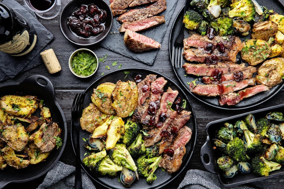 Grass-Fed Porterhouse Steak with Cranberry Agrodolce