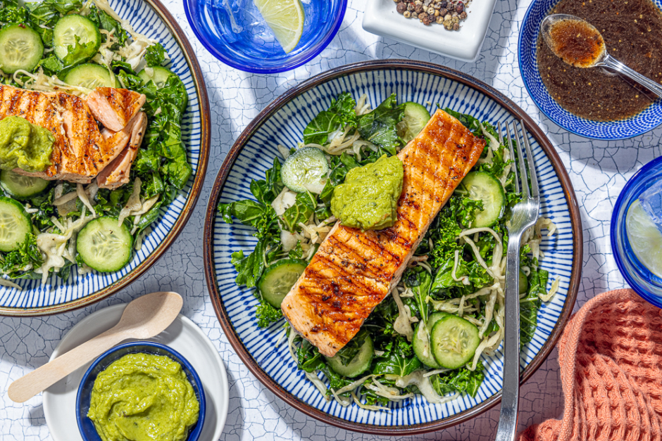 Grilled Salmon California Bowls