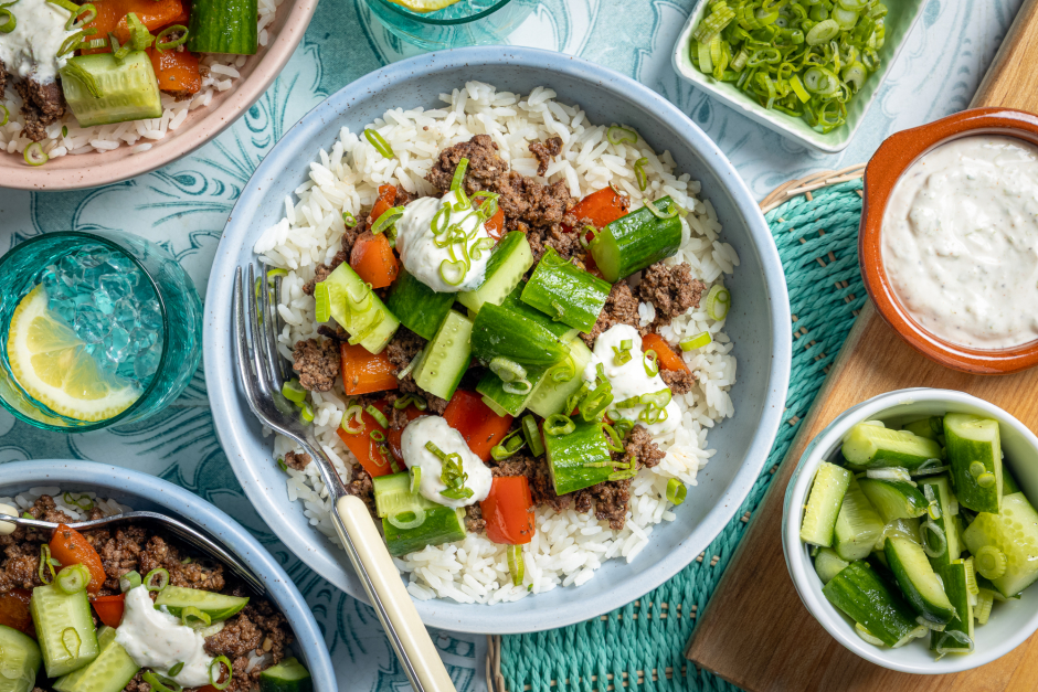 Bols de poivrons et bœuf aux épices à tacos