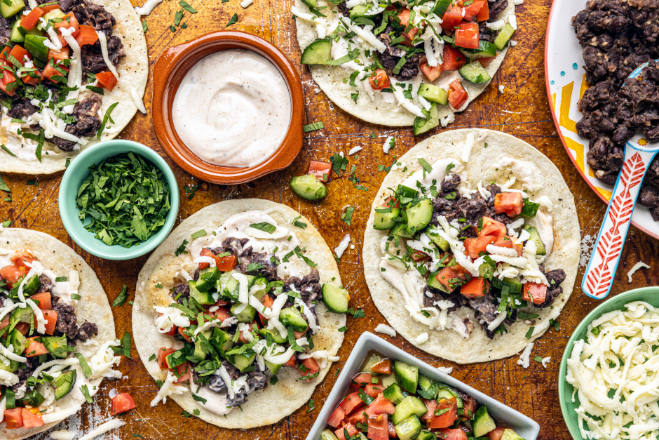 Quick Black Bean Tostadas