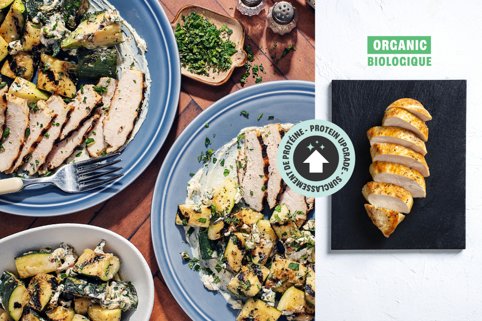 Surclassement de protéine | Sain + Sensé: Poitrines de poulet BIO BBQ marinées au labneh