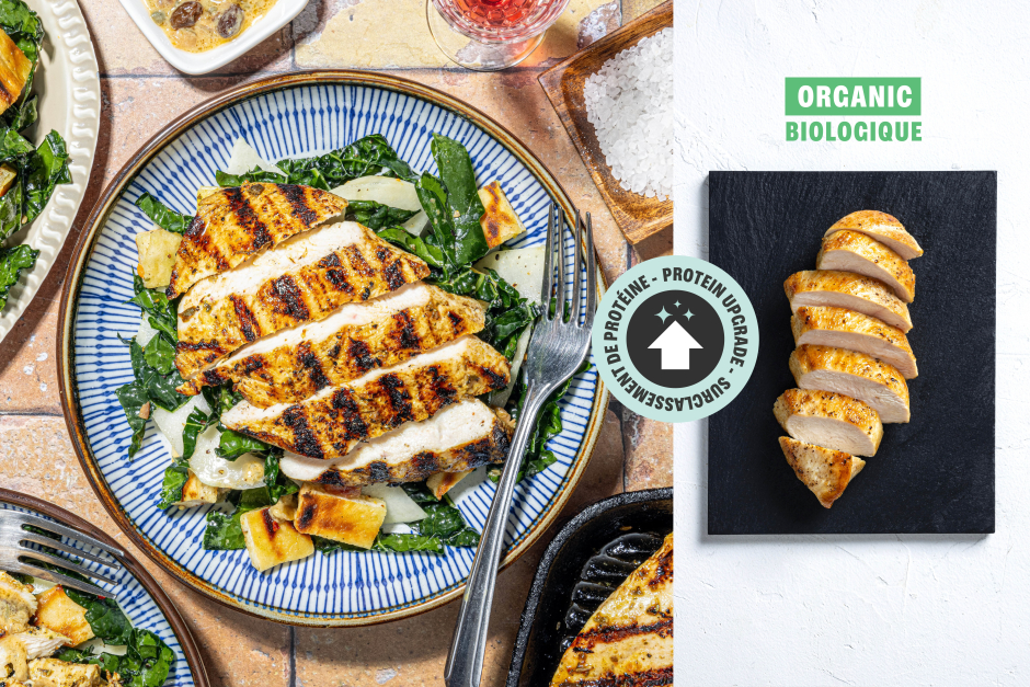 Surclassement de protéine | Paillard de poitrines de poulet BIO grillées