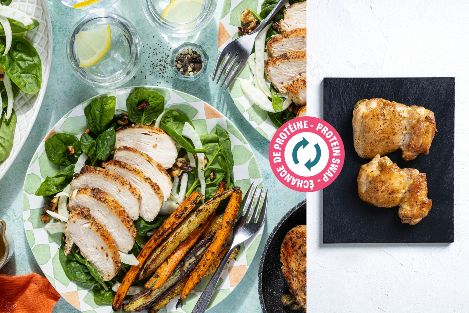 Protein Swap | Paleo: Seared Chicken Thighs with Fennel-Walnut Salad