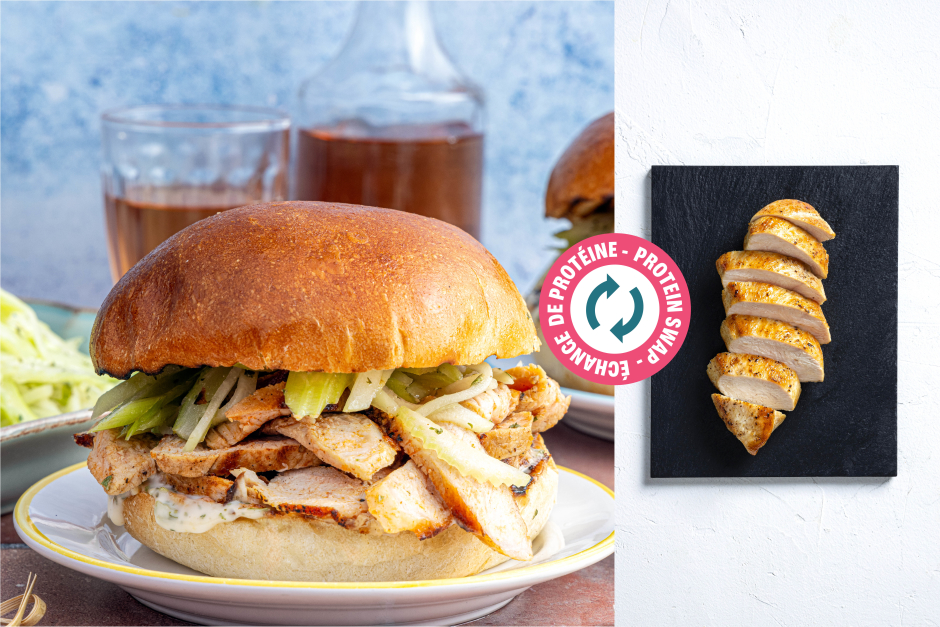 Protein Swap | Spicy BBQ Buffalo Butter Chicken Sandwiches