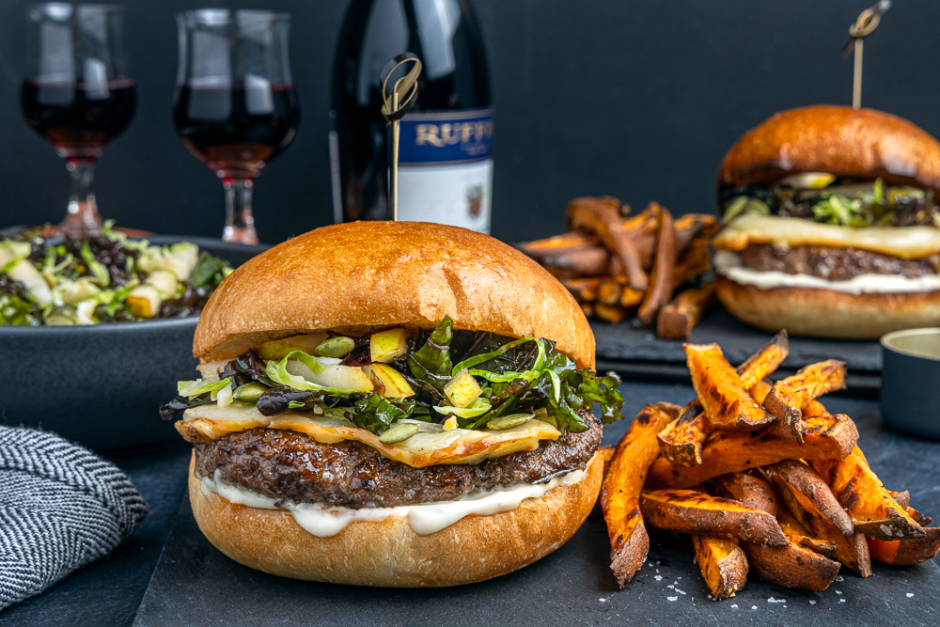 Burgers Wagyu au cheddar fumé