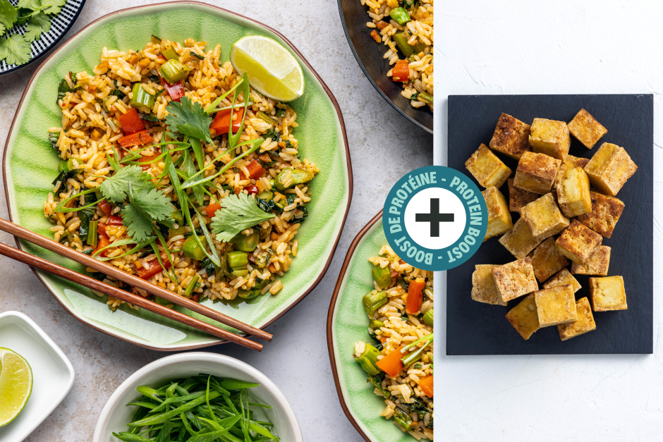 Protein Boost | Thai-Style Tofu & Peanut-Lime Veggie Fried Rice