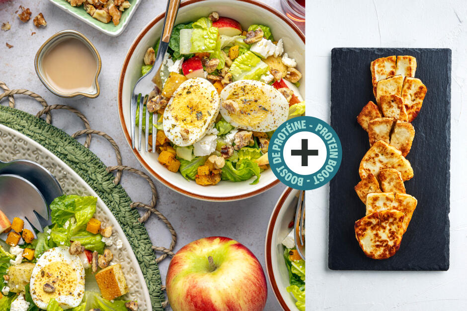 Protein Boost | Crispy Crunchy Roasted Squash Cobb Salad with Halloumi