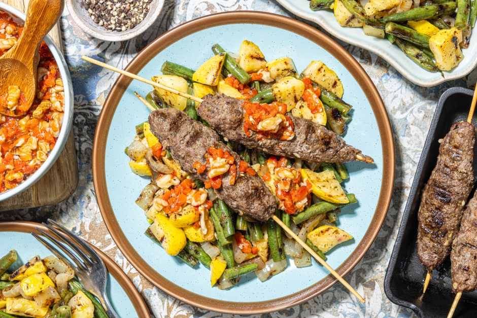 Brochettes de bœuf grillées moyen-orientales