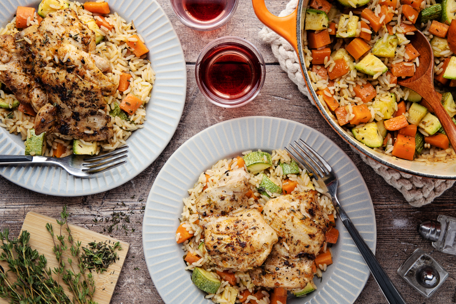 One-Pot Mustard Chicken Thighs