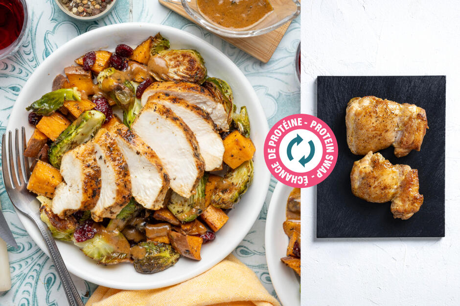 Échange de protéine | Assiette automnale de poulet avec sauce à la moutarde de Dijon