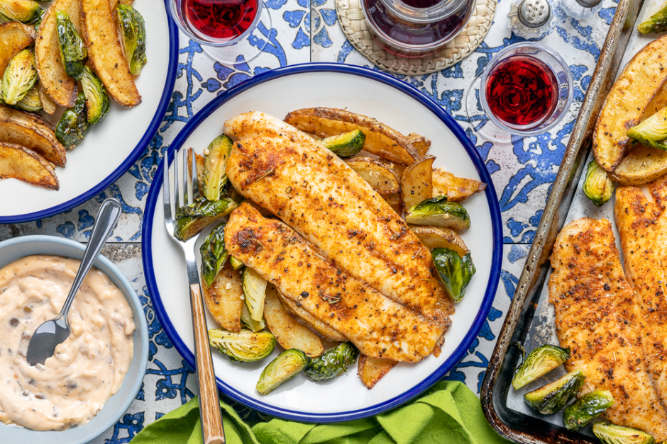 Spanish Sheet Pan Tilapia