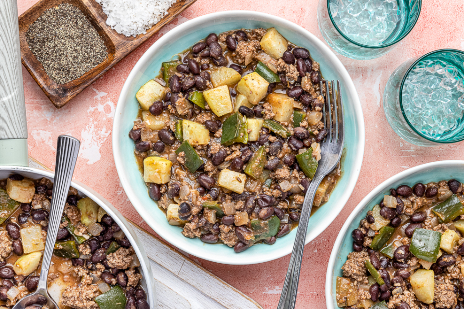 Chili aux haricots noirs et au bœuf