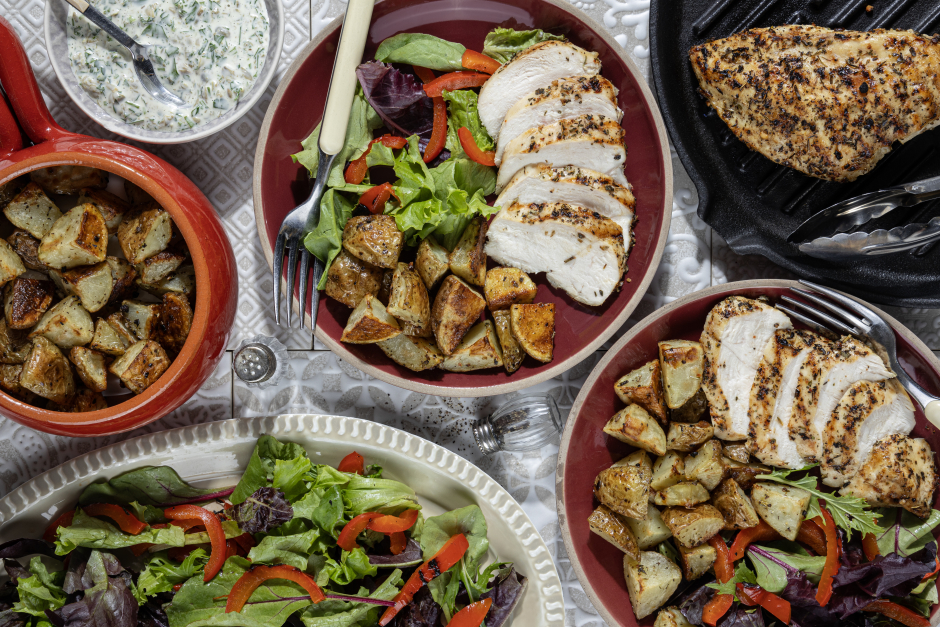BBQ Chicken Breasts with Cool Parsley-Caper Sauce