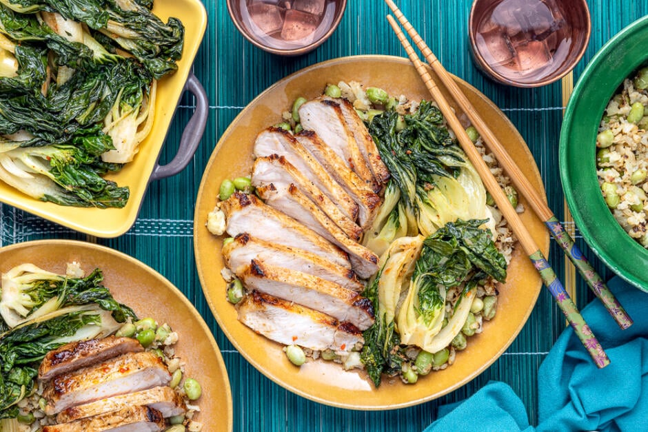 Côtelettes de porc au beurre ponzu-gingembre