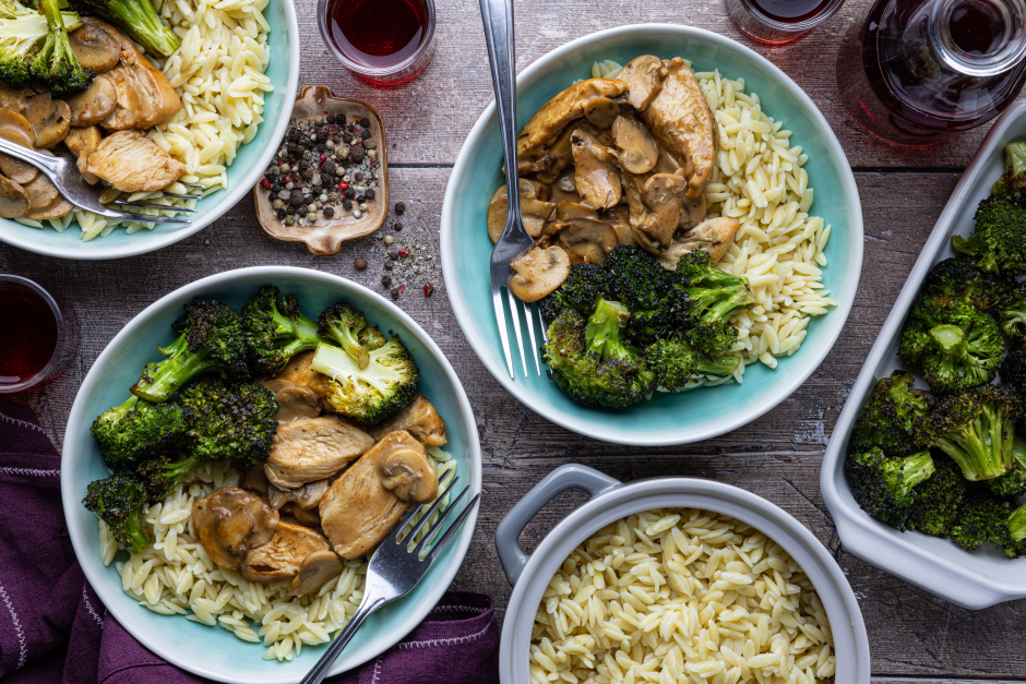 Chicken Breasts with Creamy Balsamic Mushrooms