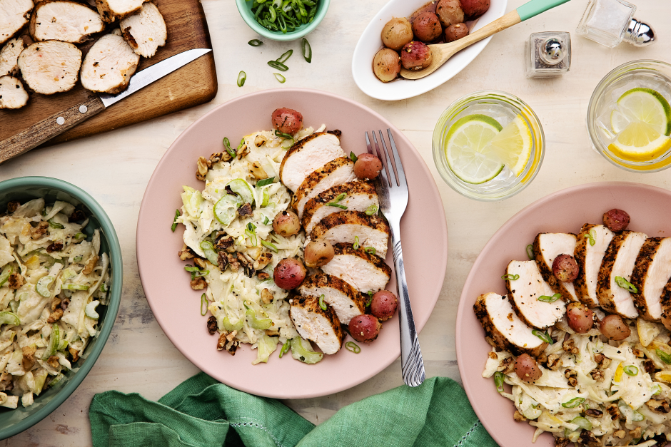 Carb-Wise: BBQ Chicken & Cabbage Waldorf Salad