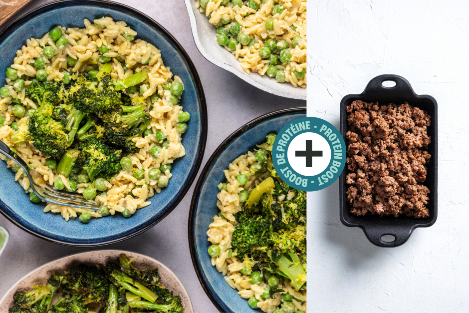 Protein Boost | Rich Zesty Mascarpone & Ground Beef Orzotto