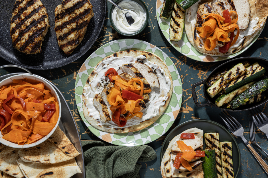 Poulet et zucchinis BBQ façon moyen-orientale