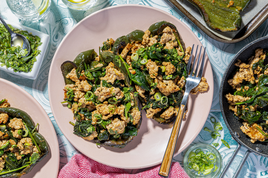 Chiles rellenos farcis au porc