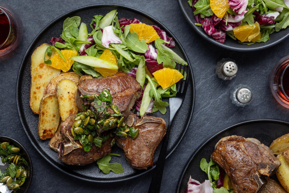 Grass-Fed Lamb Chops & Crackling Brown Butter