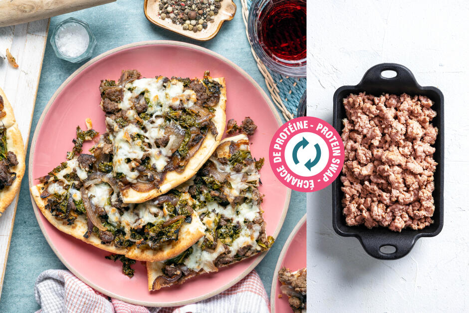 Protein Swap | Cheesy BBQ Sausage Meat Flatbreads