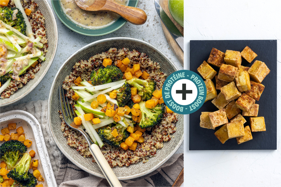 Protein Boost | Vegan Tofu & Quinoa Bowls with Maple-Tahini Vinaigrette