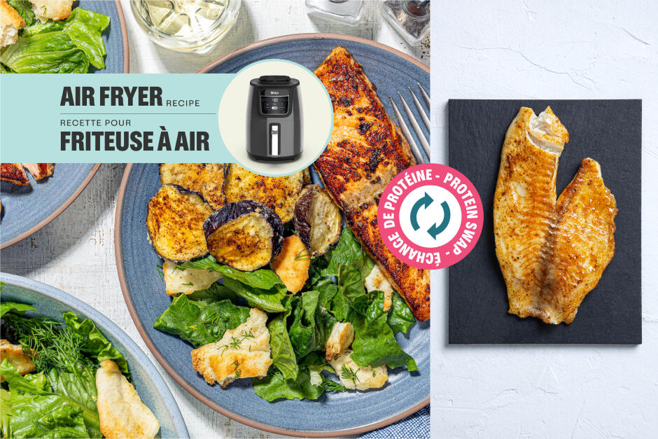 Protein Swap | Golden Greek Tilapia & Eggplant