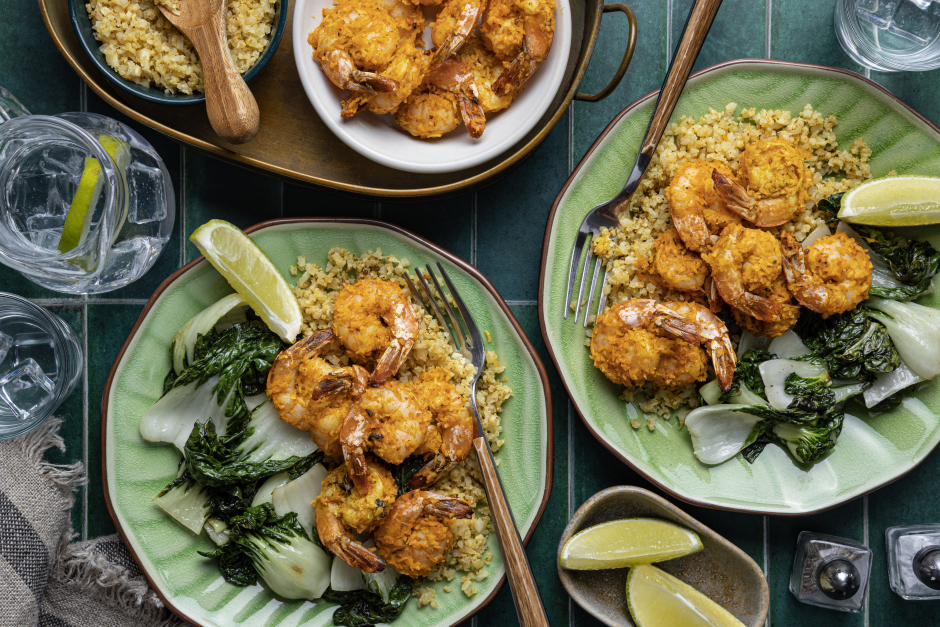 Oven-Crisped Thai Coconut Curry Shrimp